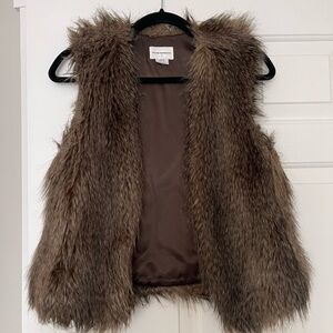 Club Monaco Brown Faux Fur Vest